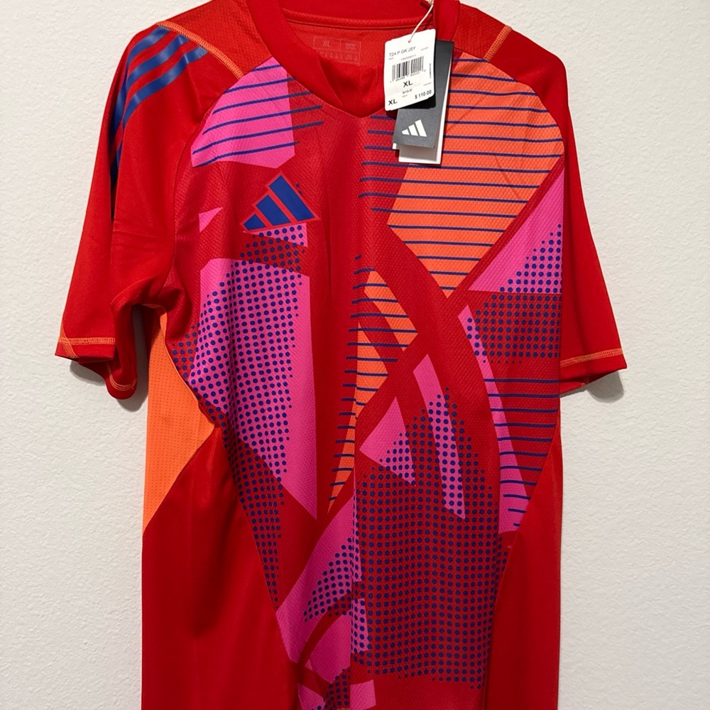 Adidas Tiro Goalkeeper 24 Pro Soccer Shirt GK Football Jersey Red Mens XL